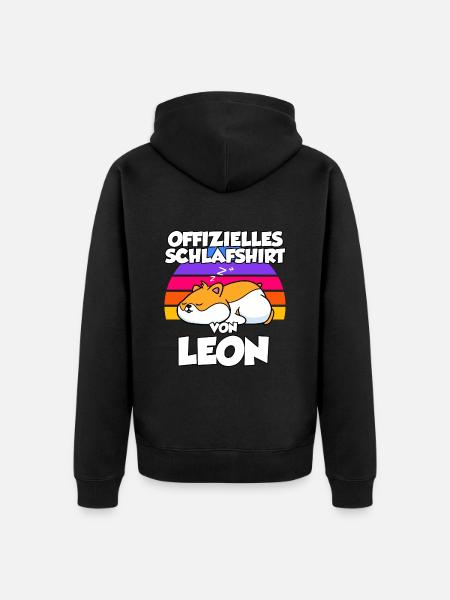 Offizielles Schlafshirt Von Leon - Unisex Premium Bio Zip Hoodie - Schwarz