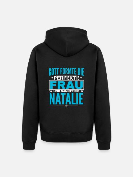 Natalie Name Design - Unisex Premium Organic Zip Hoodie - black