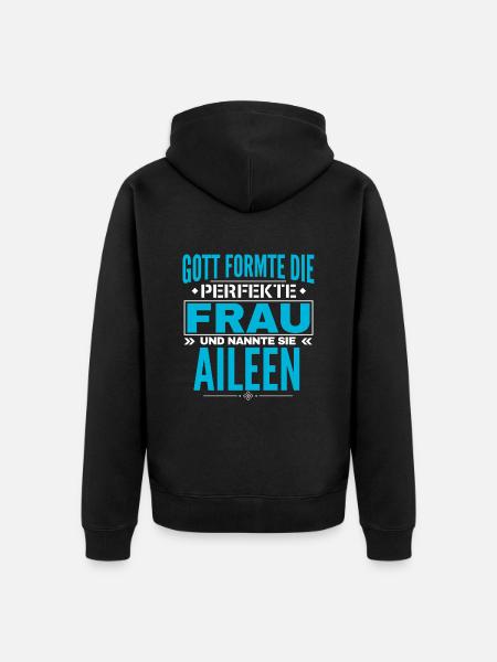 Aileen Name Design - Unisex Premium Organic Zip Hoodie - black