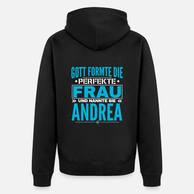Andrea Name Design - Unisex Premium Bio Zip Hoodie - Schwarz