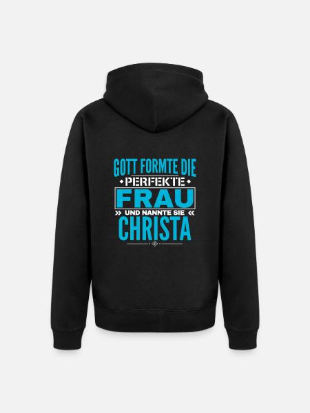 Christa Name Design - Unisex Premium Organic Zip Hoodie - black