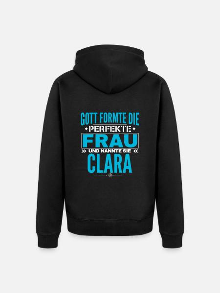 Conception du nom Clara - Veste à capuche bio Premium Unisexe - noir