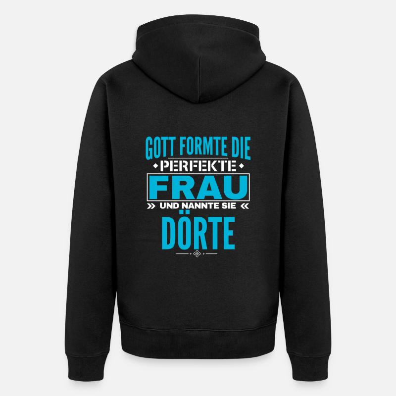 Dörte Name Design - Unisex Premium Bio Zip Hoodie - Schwarz