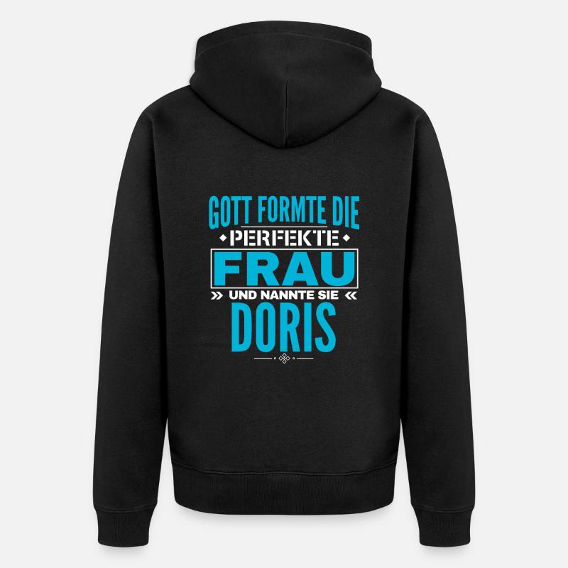 Doris Name Design - Unisex Premium Bio Zip Hoodie - Schwarz