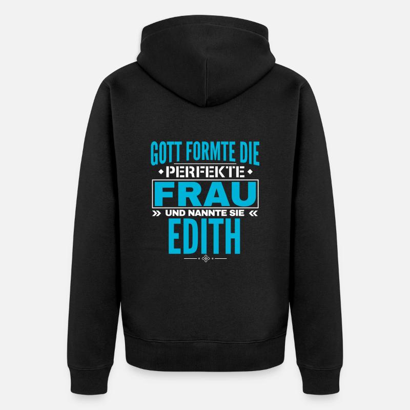 Conception du nom d’Edith - Veste à capuche bio Premium Unisexe - noir