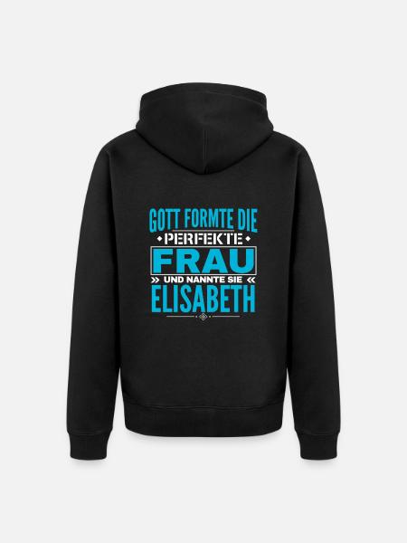 Elisabeth Name Design - Unisex Premium Organic Zip Hoodie - black