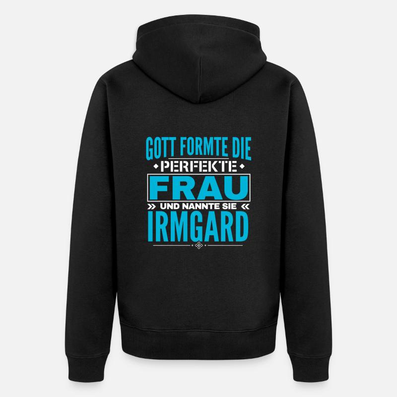 Conception du nom Irmgard - Veste à capuche bio Premium Unisexe - noir