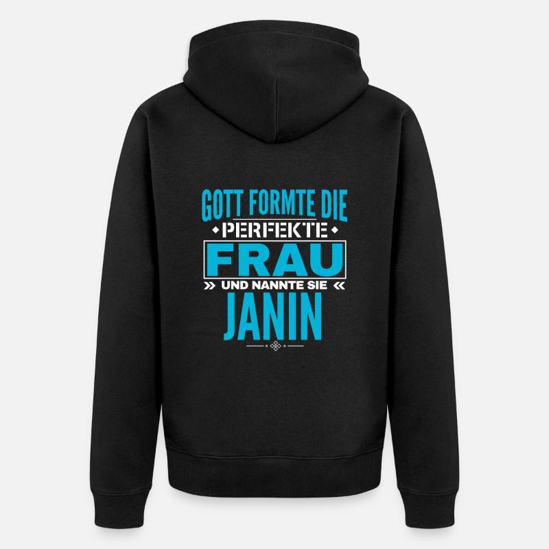 Conception du nom Janin - Veste à capuche bio Premium Unisexe - noir