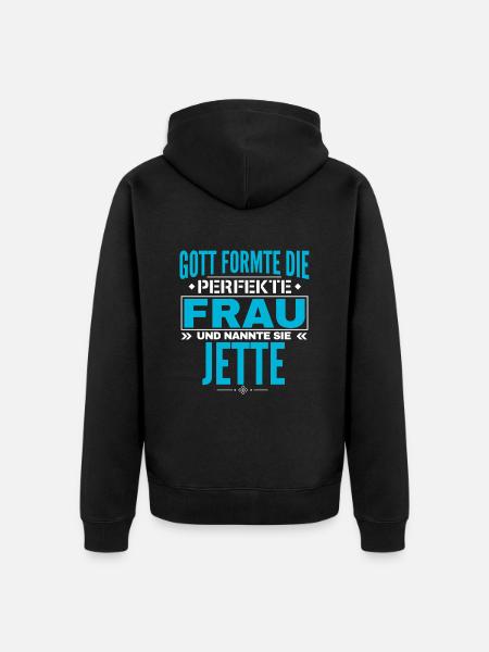 Jette Name Design - Unisex Premium Organic Zip Hoodie - black