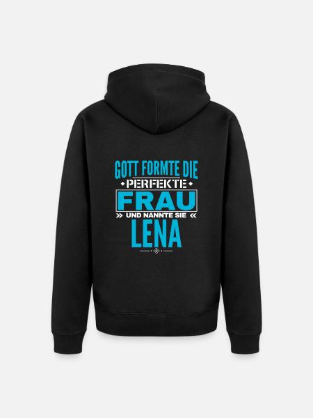 Lena Name Design - Unisex Premium Organic Zip Hoodie - black