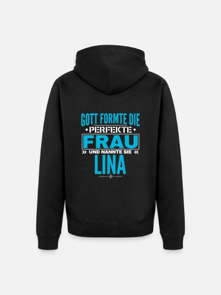 Lina Name Design - Unisex Premium Organic Zip Hoodie - black