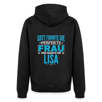 Conception du nom de Lisa - Veste à capuche bio Premium Unisexe - noir - Dos - Nico (187cm)