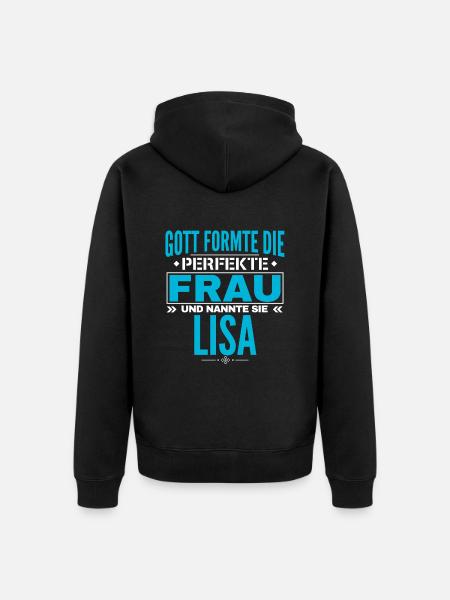 Lisa Name Design - Unisex Premium Organic Zip Hoodie - black