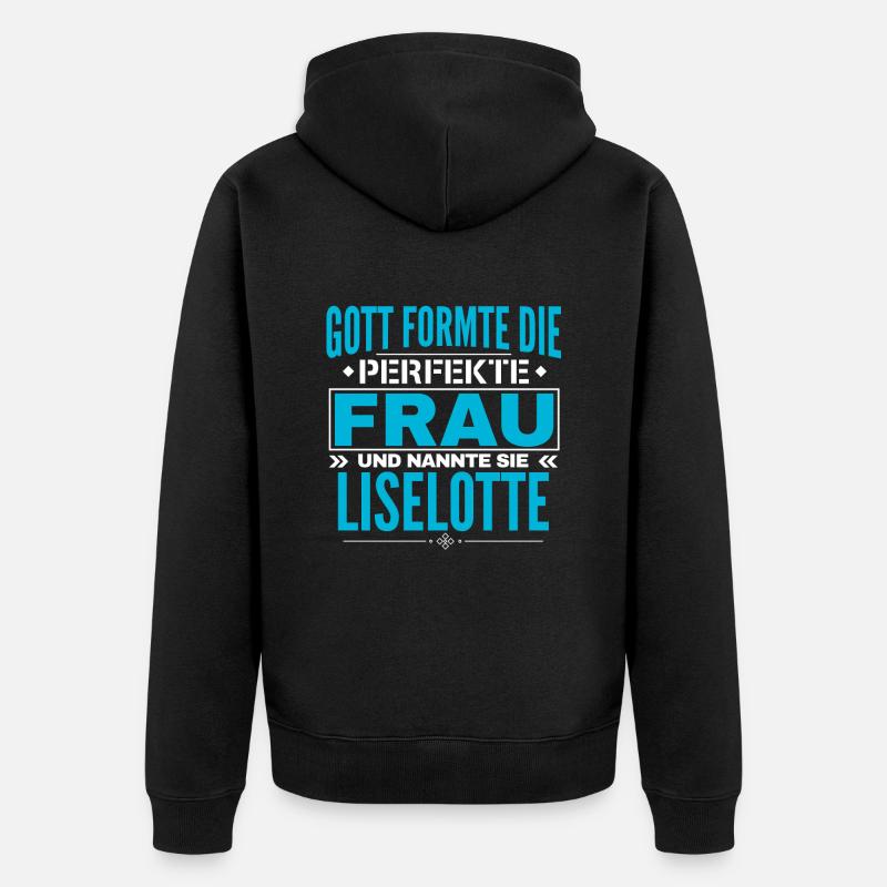 Liselotte Name Design - Unisex Premium Bio Zip Hoodie - Schwarz