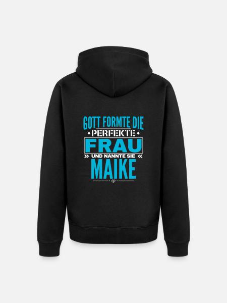 Maike Name Design - Unisex Premium Organic Zip Hoodie - black