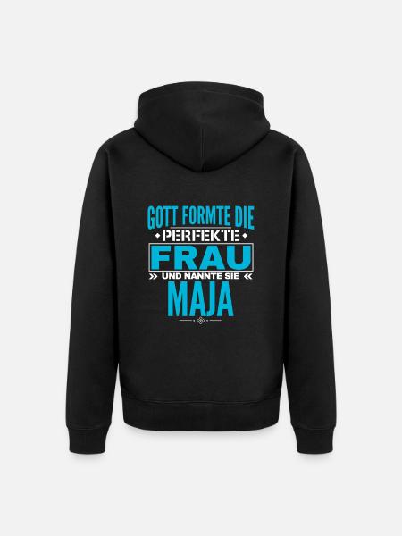Maja Name Design - Unisex Premium Organic Zip Hoodie - black