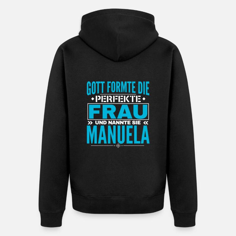 Manuela Name Design - Unisex Premium Bio Zip Hoodie - Schwarz