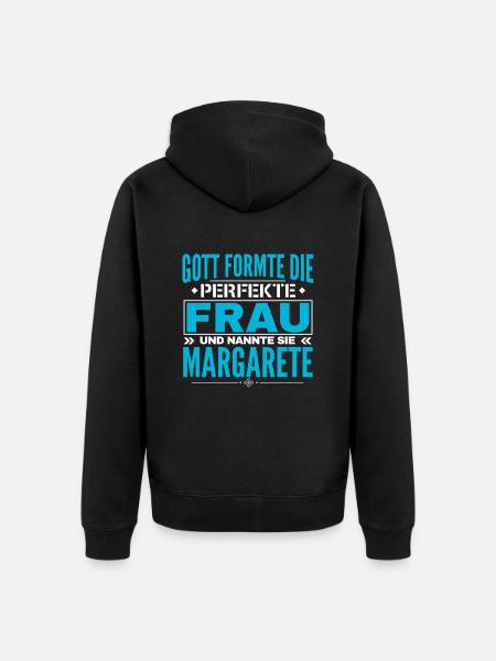 Margarete Name Design - Unisex Premium Organic Zip Hoodie - black