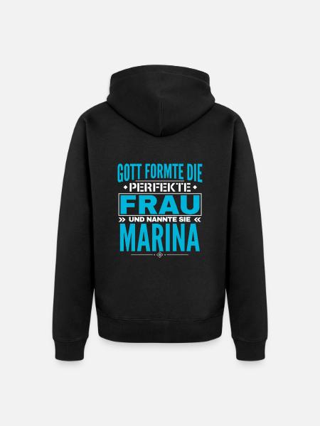 Marina Name Design - Unisex Premium Organic Zip Hoodie - black
