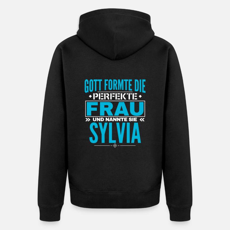 Sylvia Name Design - Unisex Premium Bio Zip Hoodie - Schwarz