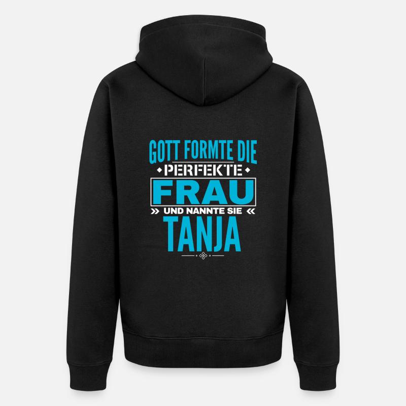 Tanja Name Design - Unisex Premium Bio Zip Hoodie - Schwarz