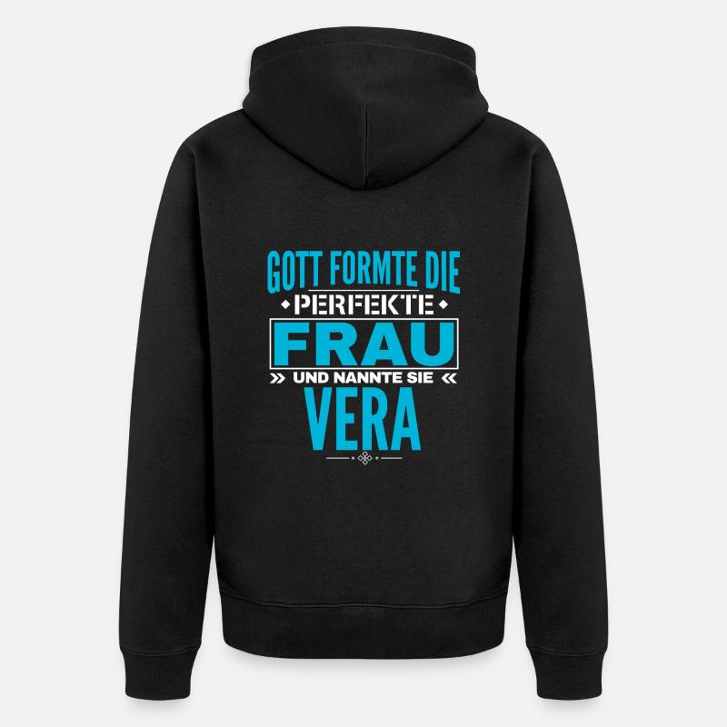 Conception du nom Vera - Veste à capuche bio Premium Unisexe - noir