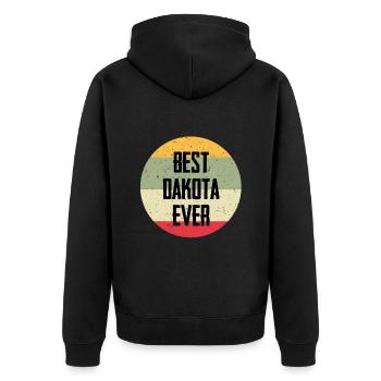 Le meilleur Dakota de tous les temps - Veste à capuche bio Premium Unisexe - noir - Dos - Nico (187cm)