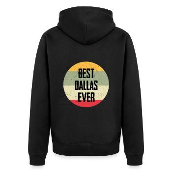 Best Dallas Ever - Unisex Premium Organic Zip Hoodie - black - Back - Nico (187cm)