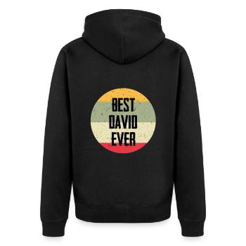 Best David Ever - Unisex Premium Organic Zip Hoodie - black - Back - Nico (187cm)
