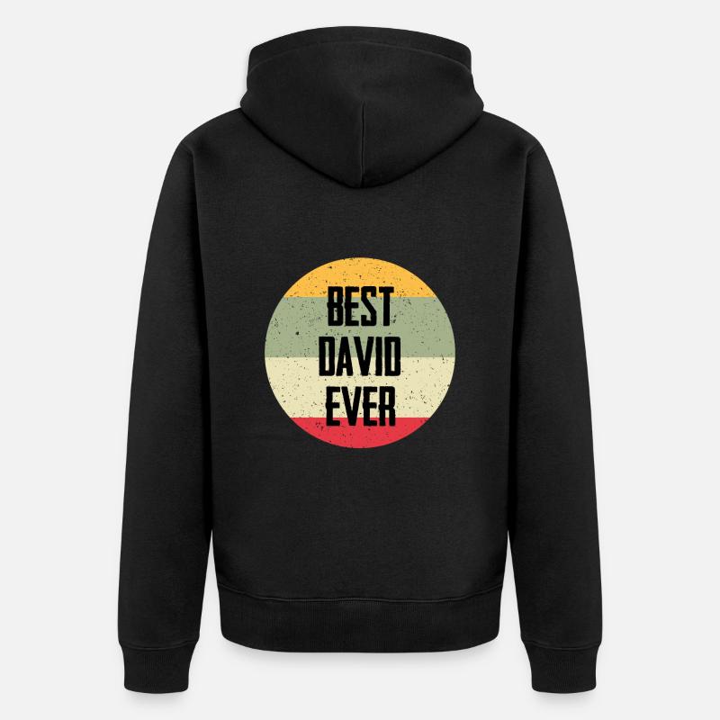 Best David Ever - Unisex Premium Bio Zip Hoodie - Schwarz