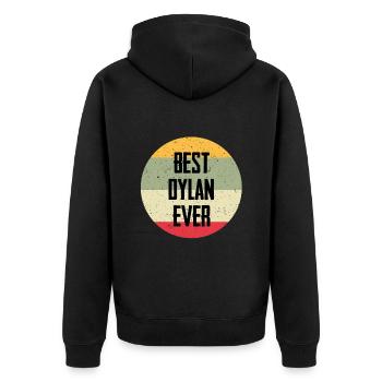 Best Dylan Ever - Unisex Premium Bio Zip Hoodie - Schwarz - Hinten - Nico (187cm)