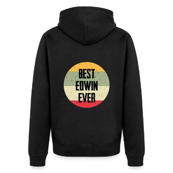 Best Edwin Ever - Unisex Premium Organic Zip Hoodie - black - Back - Nico (187cm)