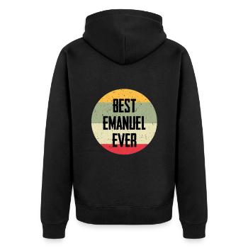 Le meilleur Emanuel de tous les temps - Veste à capuche bio Premium Unisexe - noir - Dos - Nico (187cm)