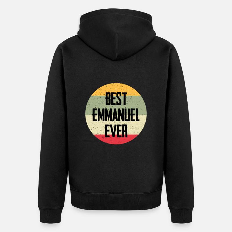 Best Emmanuel Ever - Unisex Premium Bio Zip Hoodie - Schwarz