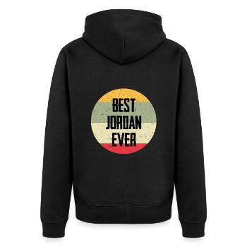 Best Jordan Ever - Unisex Premium Organic Zip Hoodie - black - Back - Nico (187cm)