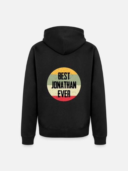 Best Jonathan Ever - Unisex Premium Organic Zip Hoodie - black