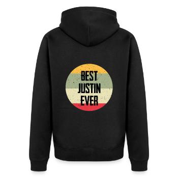 Le meilleur Justin de tous les temps - Veste à capuche bio Premium Unisexe - noir - Dos - Nico (187cm)