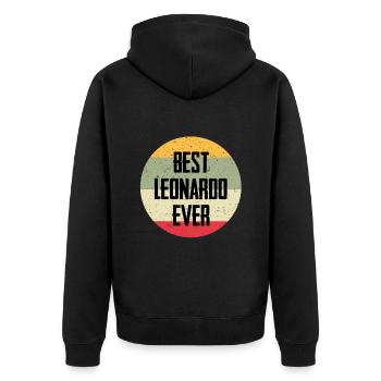 Best Leonardo Ever - Unisex Premium Bio Zip Hoodie - Schwarz - Hinten - Nico (187cm)