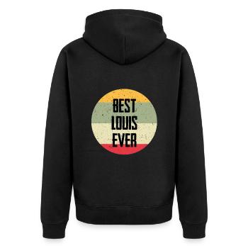 Best Louis Ever - Unisex Premium Organic Zip Hoodie - black - Back - Nico (187cm)