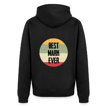 Best Mark Ever - Unisex Premium Bio Zip Hoodie - Schwarz - Hinten - Nico (187cm)