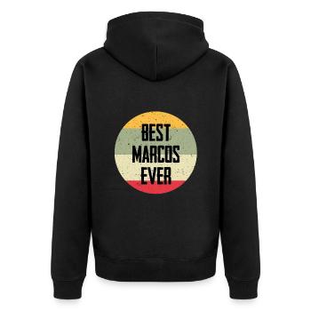 Le meilleur Marcos de tous les temps - Veste à capuche bio Premium Unisexe - noir - Dos - Nico (187cm)