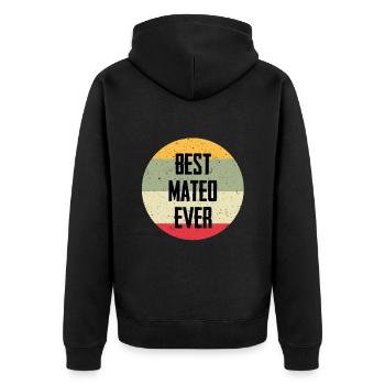 Le meilleur Mateo de tous les temps - Veste à capuche bio Premium Unisexe - noir - Dos - Nico (187cm)