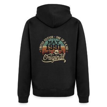May 1991 Birthday May 1991 Gift 1991 May - Unisex Premium Organic Zip Hoodie - black - Back - Nico (187cm)