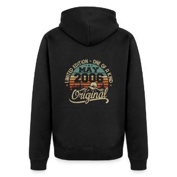 May 2006 Birthday May 2006 Gift 2006 May - Unisex Premium Organic Zip Hoodie - black - Back - Nico (187cm)