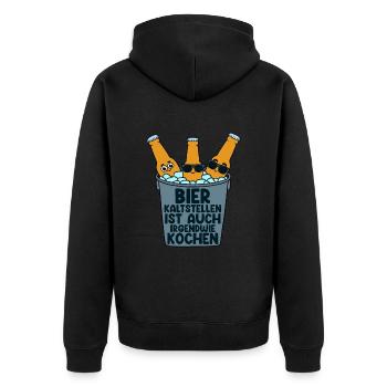 Chilling beer is also kind of - Unisex Premium Organic Zip Hoodie - black - Back - Nico (187cm)