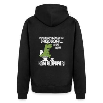 À certains, je souhaite une diarrhée permanente - Veste à capuche bio Premium Unisexe - noir - Dos - Nico (187cm)
