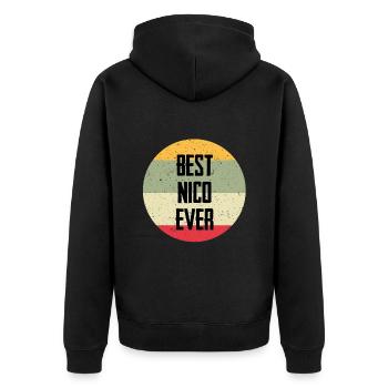 Best Nico Ever - Unisex Premium Bio Zip Hoodie - Schwarz - Hinten - Nico (187cm)