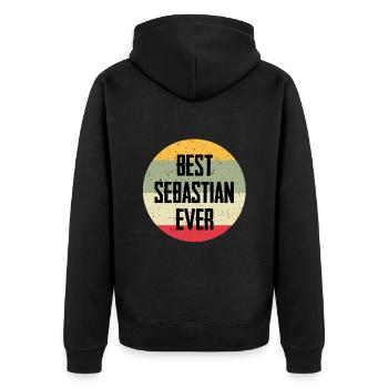 Best Sebastian Ever - Unisex Premium Bio Zip Hoodie - Schwarz - Hinten - Nico (187cm)