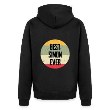 Best Simon Ever - Unisex Premium Bio Zip Hoodie - Schwarz - Hinten - Nico (187cm)