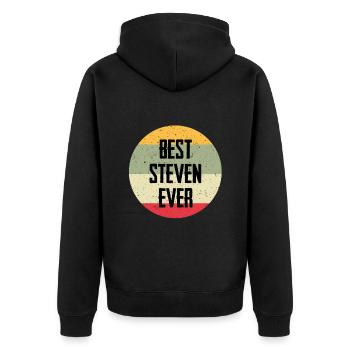 Le meilleur Steven de tous les temps - Veste à capuche bio Premium Unisexe - noir - Dos - Nico (187cm)